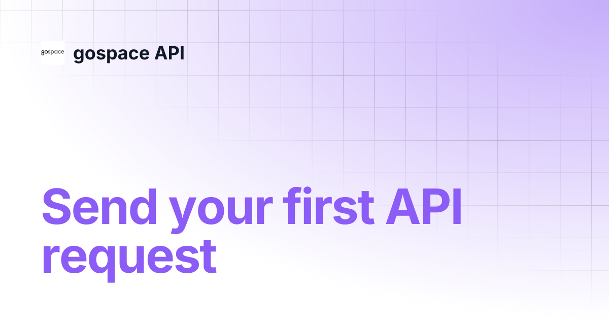 Send your first API request | gospace API