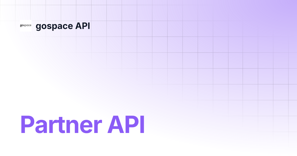 Partner API | gospace API