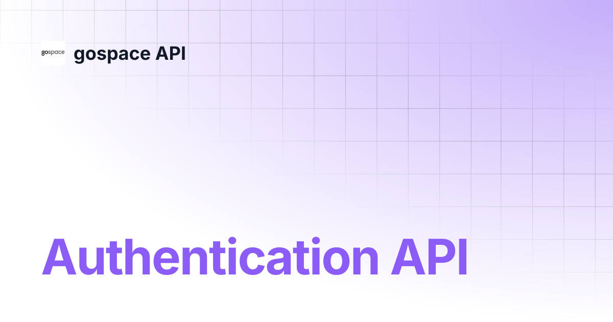 Authentication API | gospace API